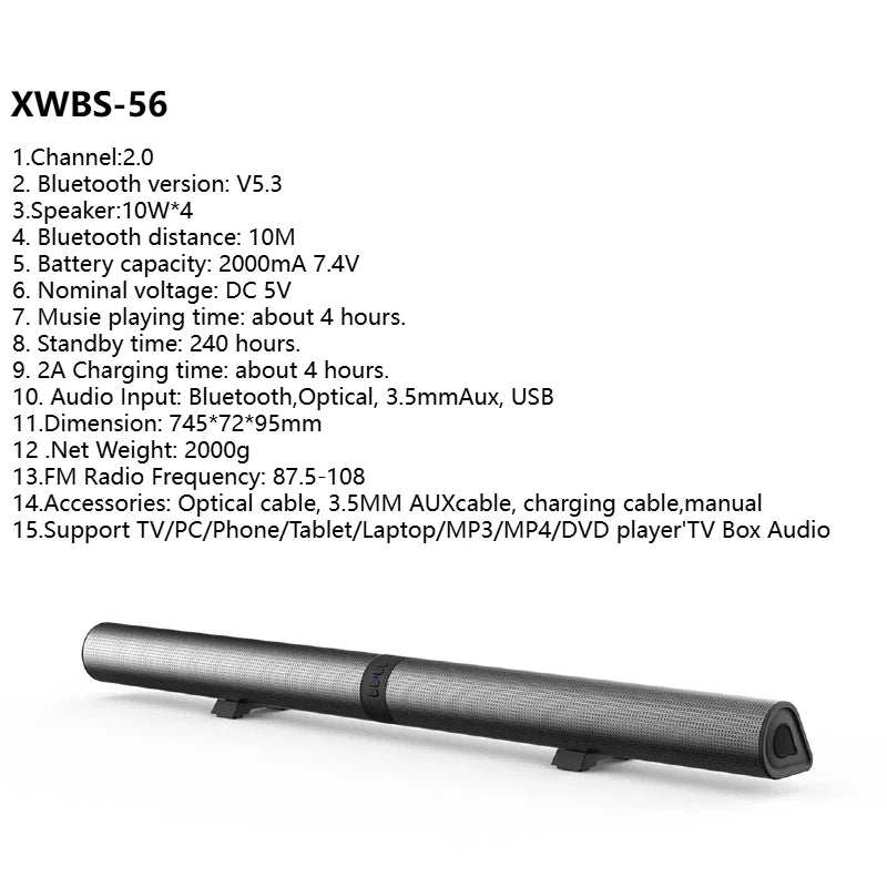 HOMEFISH TV Sound Bar Home Theater Sound System Bluetooth Speaker Computer Speakers for TV Soundbar Box Subwoofer Radio