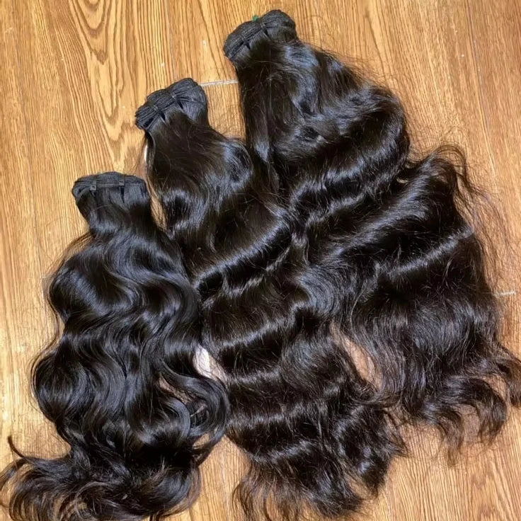 South Indian Raw Temple Collection Virgin Human Hair Extensions Natural Machine Weft Indian Virgin Hair