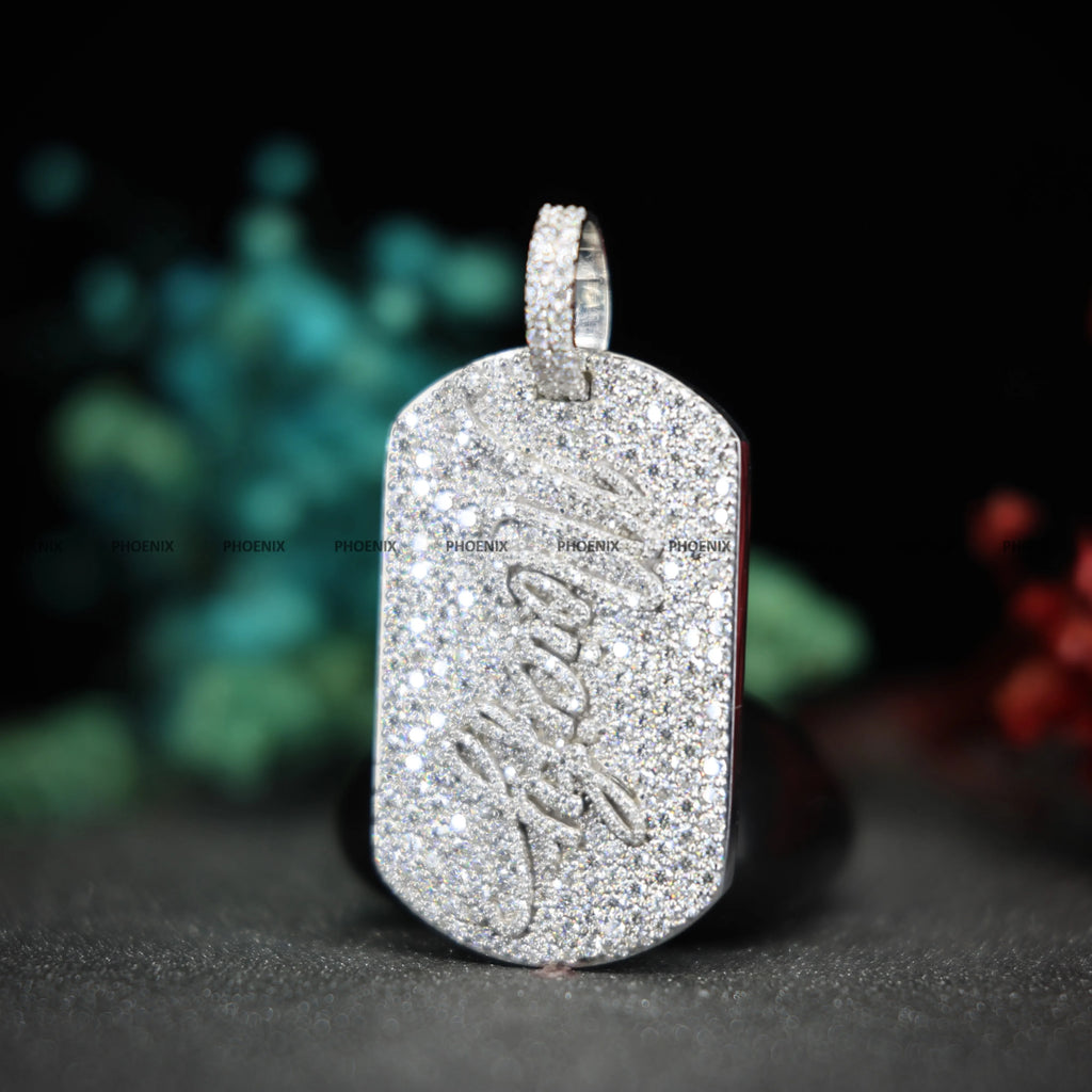 Custom Iced 925 Sterling Silver Rose Gold Plated Moissanite Hip Hop Pendant Personalized Bling Wedding Jewelry for Men Women