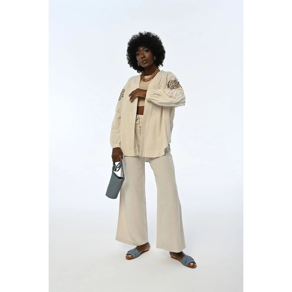 Butterfly Embroidered Women's Oversize Kimono Jacket