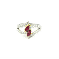 Ruby Marquise Gemstone 925 Sterling Silver July Birthstone Engagement Ring For Women