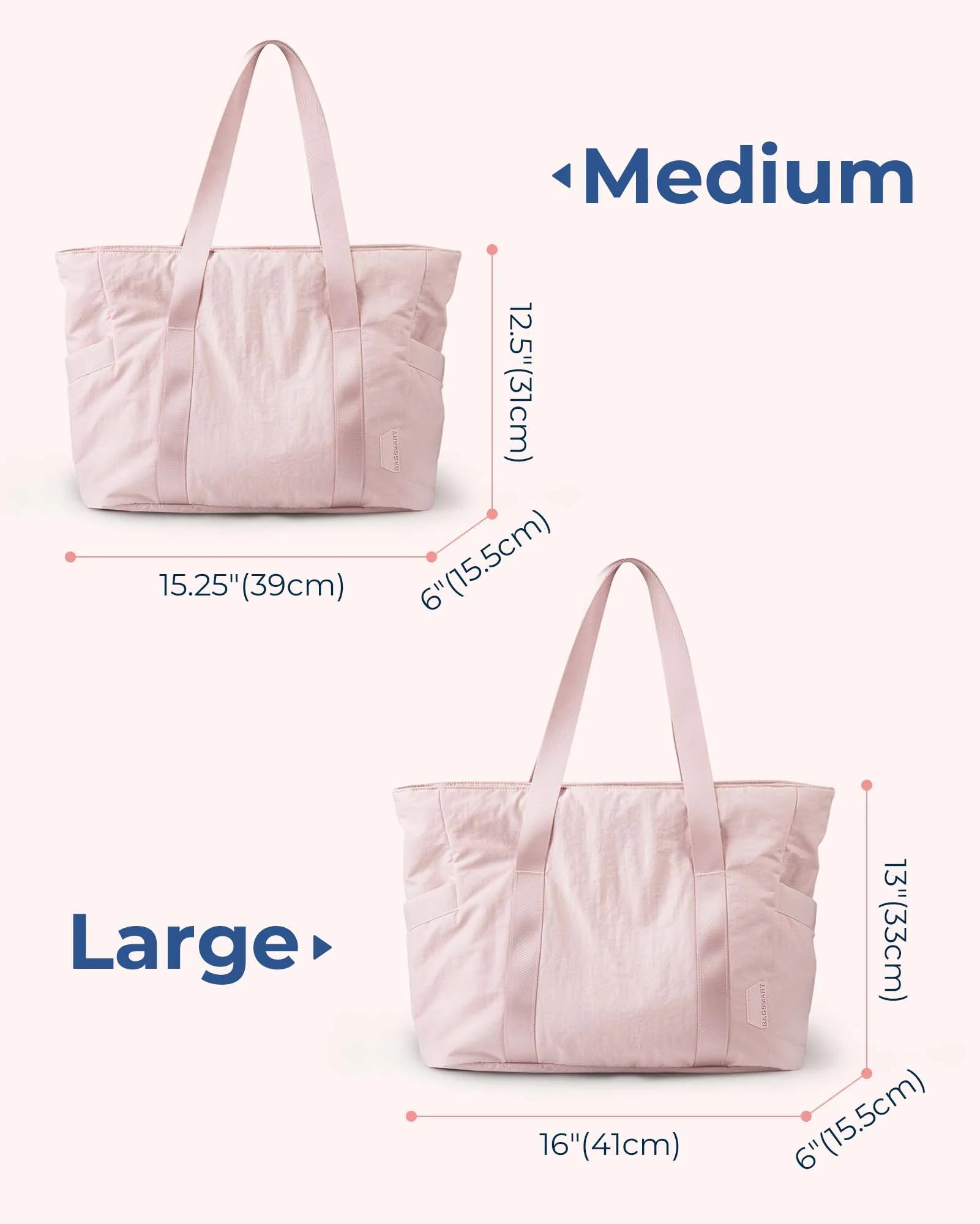 BAGSMART Women Tote Bag University Laptop Travel Tote diaper Gym Tote Yoga Bag with Yoga Mat Buckle for Sports College Work