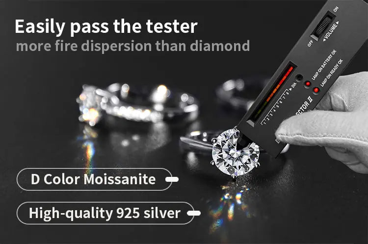 Wholesale Jewelry Women Gra Certificate Cut VVS Diamond Moissanite Engagement Wedding Set 925 Sterling Silver Adjustable Rings