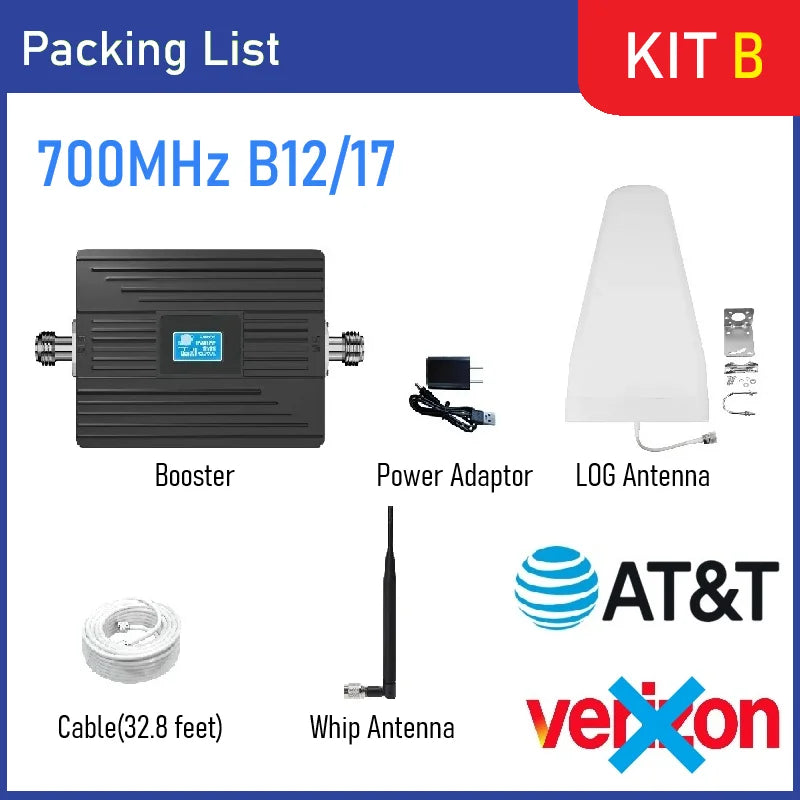 Cell Phone Signal Booster Verizon AT&T T Mobile US Cellular on Band 12 13 17 Boost 5G 4G& LTE Signal Smart LCD FCC Approved