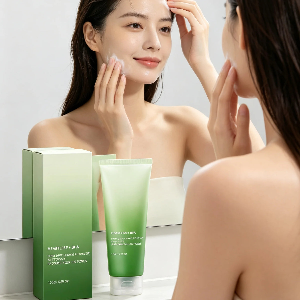 BHA Heartleaf Cleanser Oil Control Cleans Pores Refreshing Deep Facial Cleansing Creamy Rich Foam Exfoliating Face Cleanser 150g