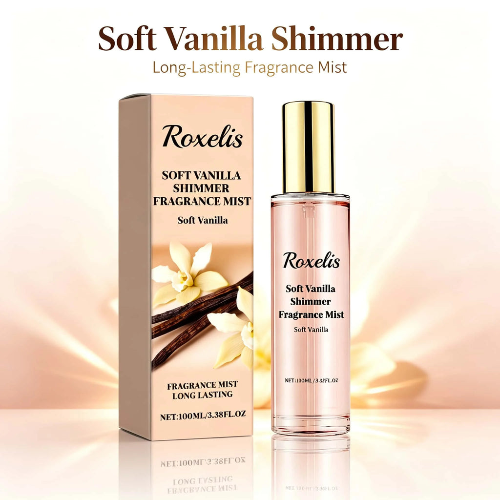 Soft Vanilla Shimmer Fragrance Mist Sandalwood Extract Elegant Scent Boost Confidence Romantic Atmosphere Long Lasting Glow Perfume Spray