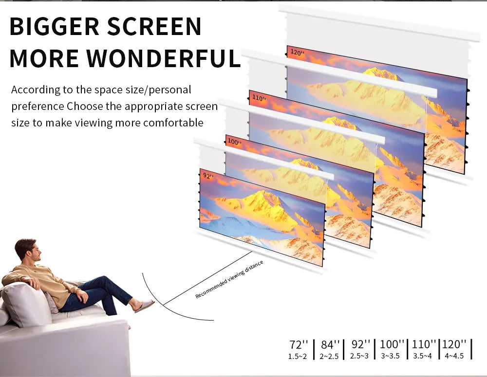 Floating Screen Electric Projection Screen ALR Photonic Screen Home 100 inch Hidden Automatic Lifting 4K Ultra High Definition