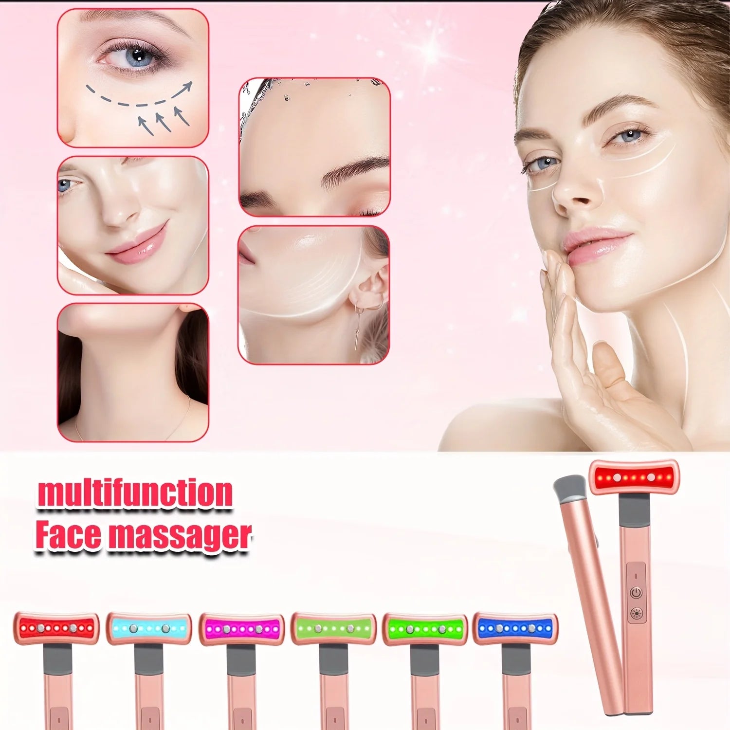 Eye Beauty Device, Multifunctional Facial and Eye Care Stick, Vibration Massager, Eye Massager, Massage Beauty Device, Rechargeable Beauty Device, Eye and Facial Massage Stick, Great Partner for Skin Care, Portable Rechargeab