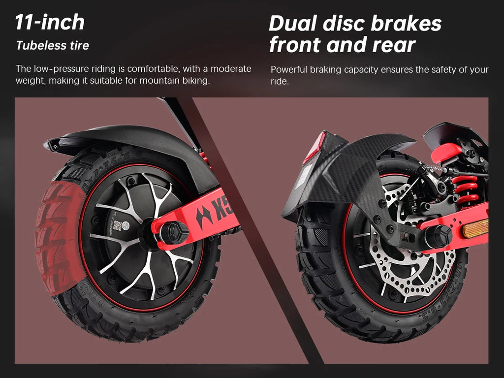 ZWHEEL D3 Dual Motors Electric Scooter 2400W All-wheel Drive Max Speed 39 MPH Max Range 50 Miles 960Wh Battery 1000 Cycles Bluetooth Locking and Unlocking Anti-theft Protection TUYA Smart APP 10''Off-Road Tires Low Noise Perf