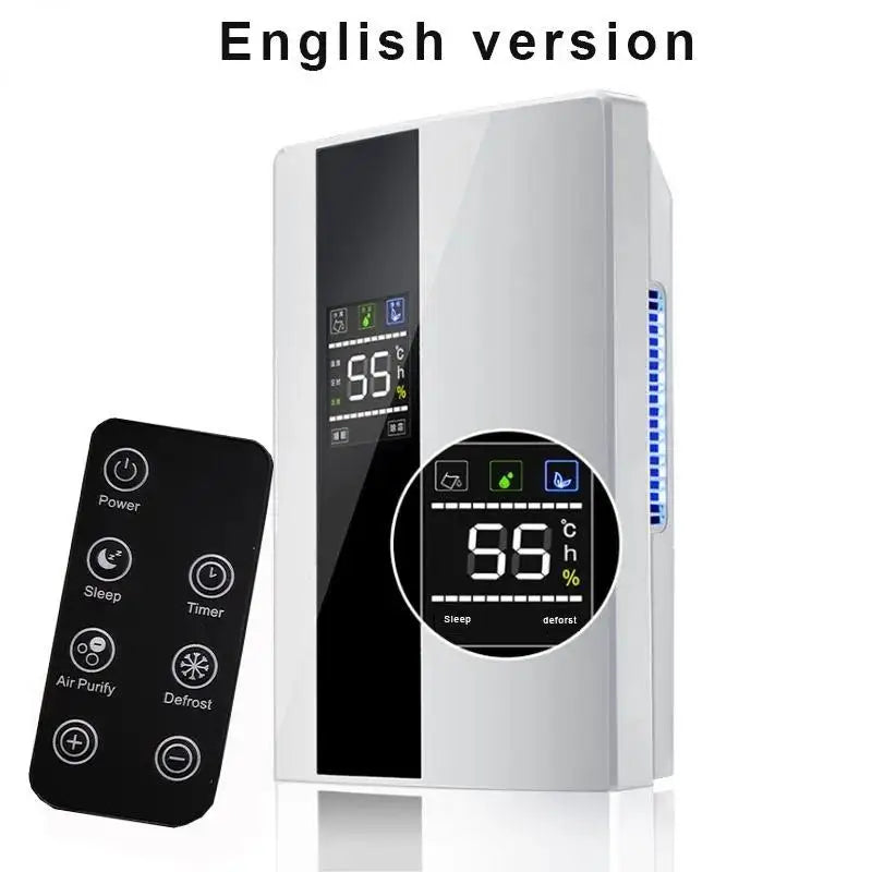 90W Portable Premium 2-in-1 Dehumidifier & Air Purifier Ultra-Quiet for Home Room & Kitchen Remote Control with Timing Timer