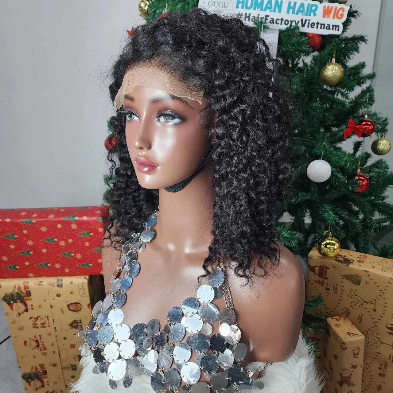 Beautiful texture Human Hair  Wigs Raw Vietnamese and Burmese Curl Super Double Drawn Long HD LACE