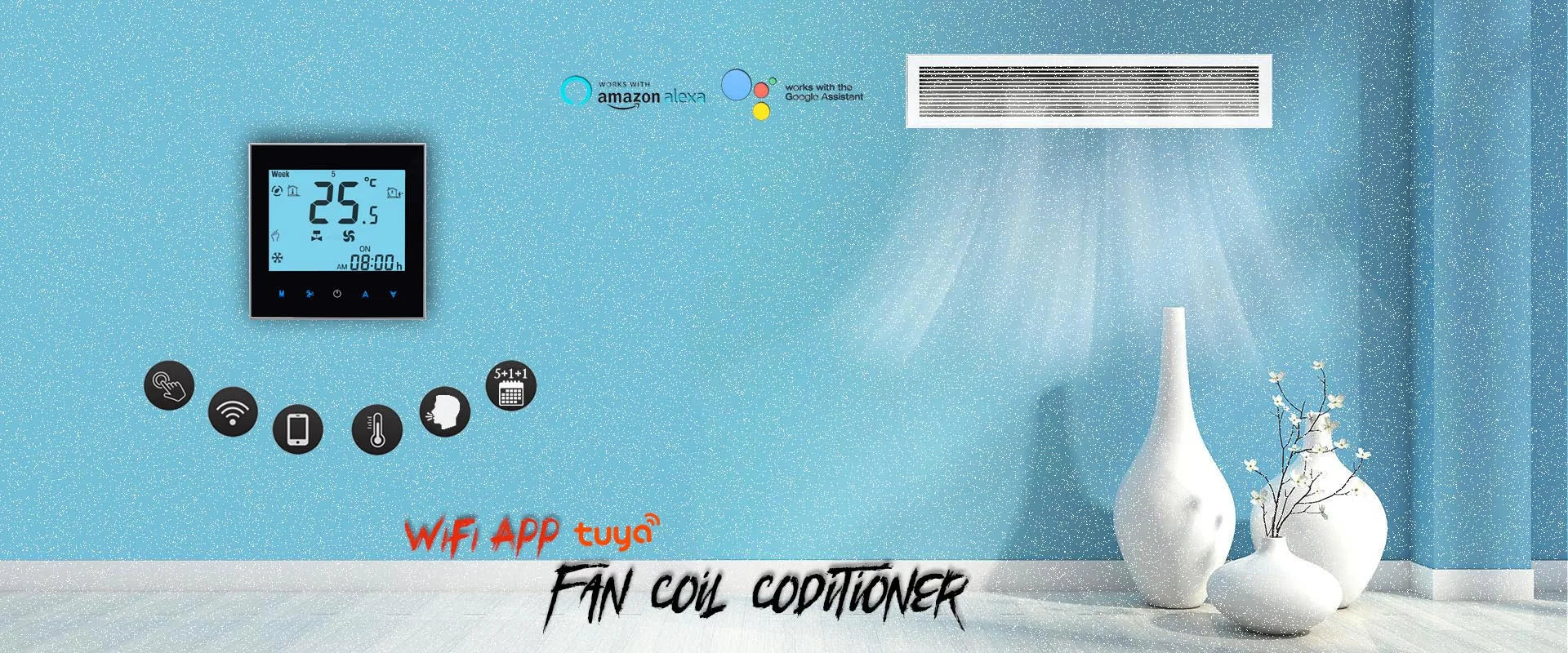 0-10V fan temperature regulator 2P air conditioning temperature controller with TUYA WiFi