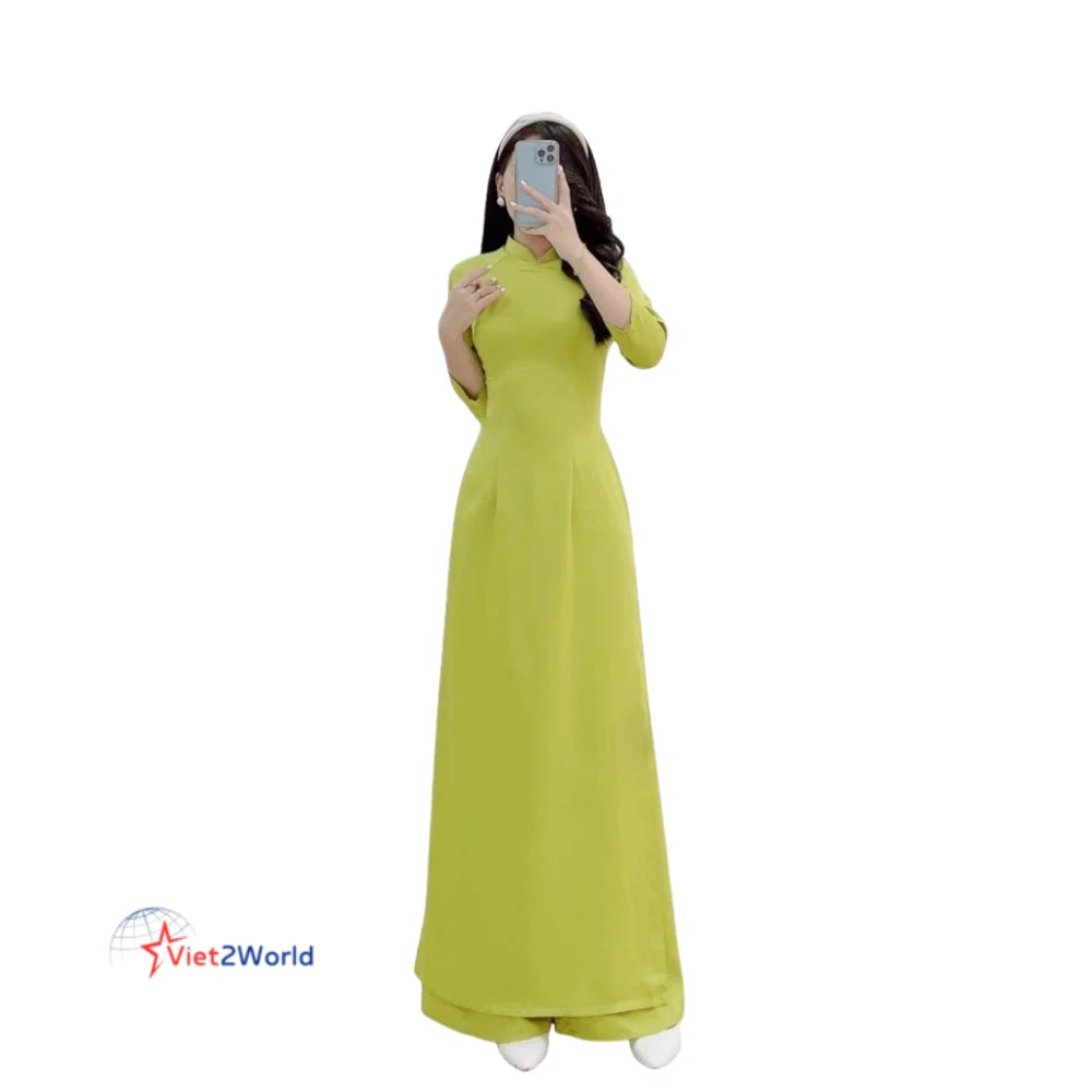 Vietnam Women's Customizable Vintage Leopard Print Woven Modal Asymmetrical Anti-Wrinkle Dry Cleaning Ao Dai Dresses Anti-Static