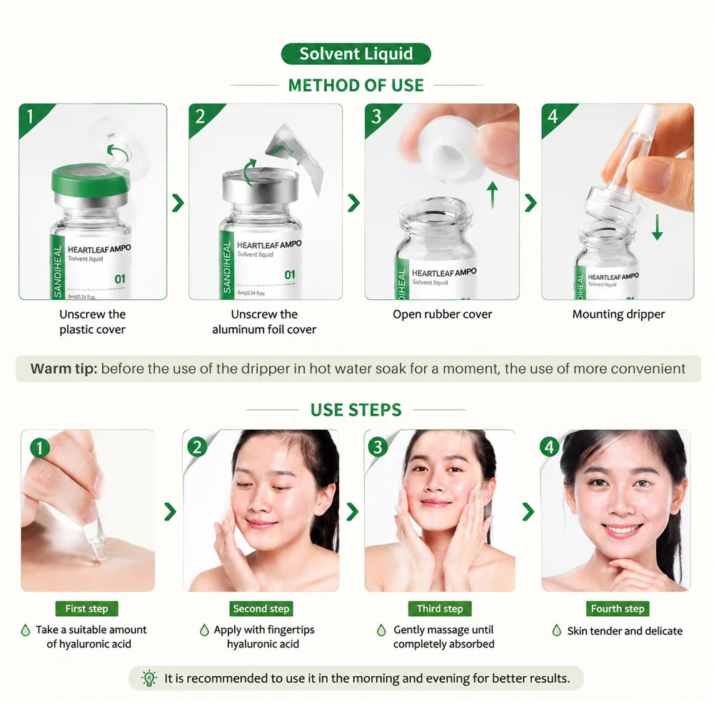 SANENDI Blue Copper Peptide Hyaluronic Acid Serum CICA B5 Face Care HA Korean Skin Care Solution 10Vials Beauty Salon Products