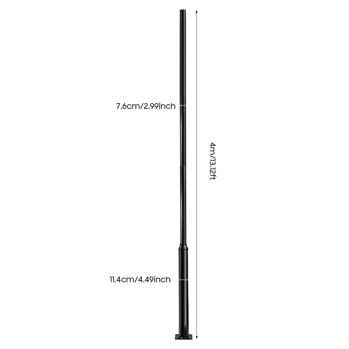 Street Light Pole, Street Lamp Post with Small Wood and Base, Weatherproof, External Lighting, Split Street Lamp Post Suitable for Outdoor Street