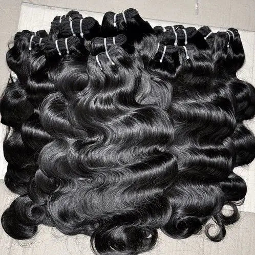 South Indian Raw Temple Collection Virgin Human Hair Extensions Natural Machine Weft Indian Virgin Hair