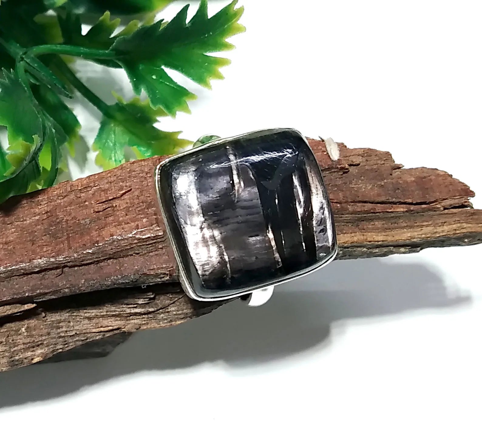 Natural Gray Hypersthene Gemstone 925 Sterling Silver Luxury Cushion Shape Statement Ring Party Wear Silver Jewelry for Women