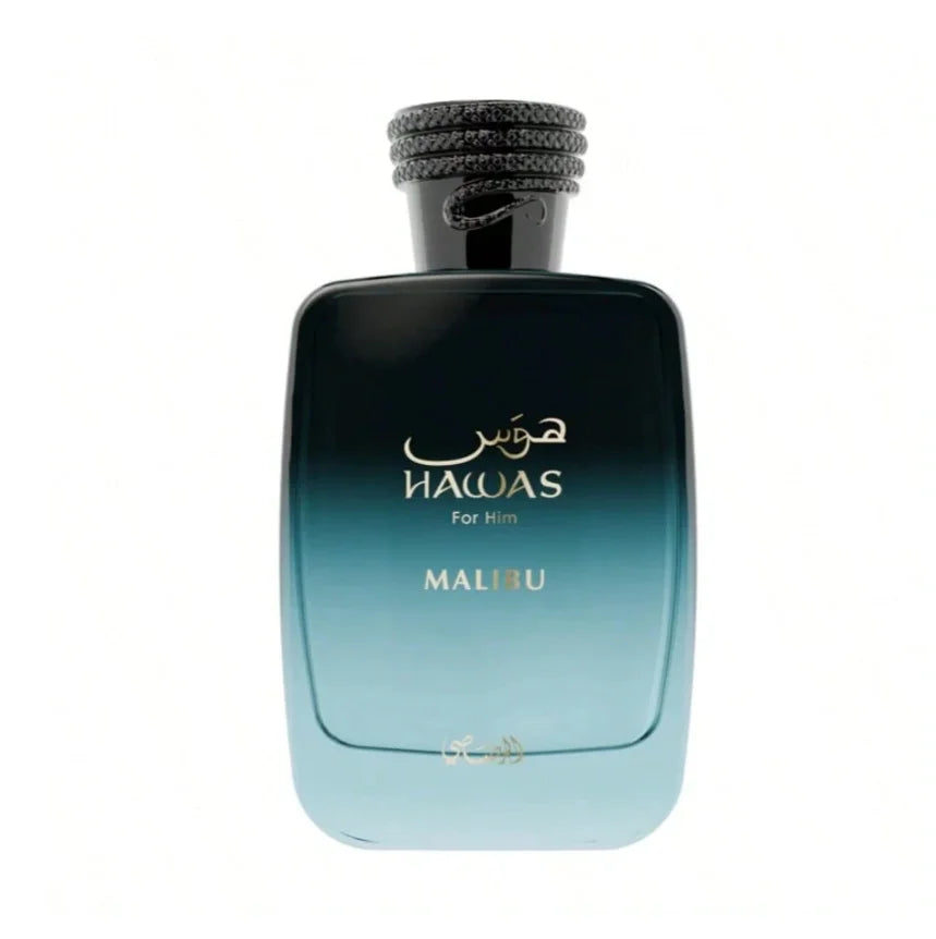 Hawas- Malibu For Him is a refreshing citrus aquatic fragrance with strange fragrance. The men's perfume is 3.4oz100ml, lasting and suitable for any venue