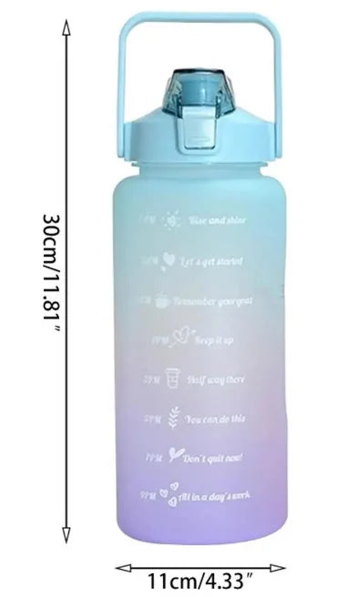 2L Water Squeeze Bottle With 2D And 3D Adhesive Straw With Handle Works As Mobile Phone Holder-Neverdie Store