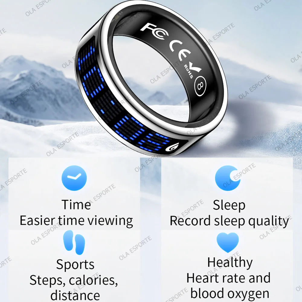 2026 Muslims Smart Ring LED Display Screen, Zikr Tasbih Counter Ring, Incoming Call Reminder, Health Monitoring Ring, IP68 Waterproof, Fitness Tracker Ring for Men Women USA Fast Shipping