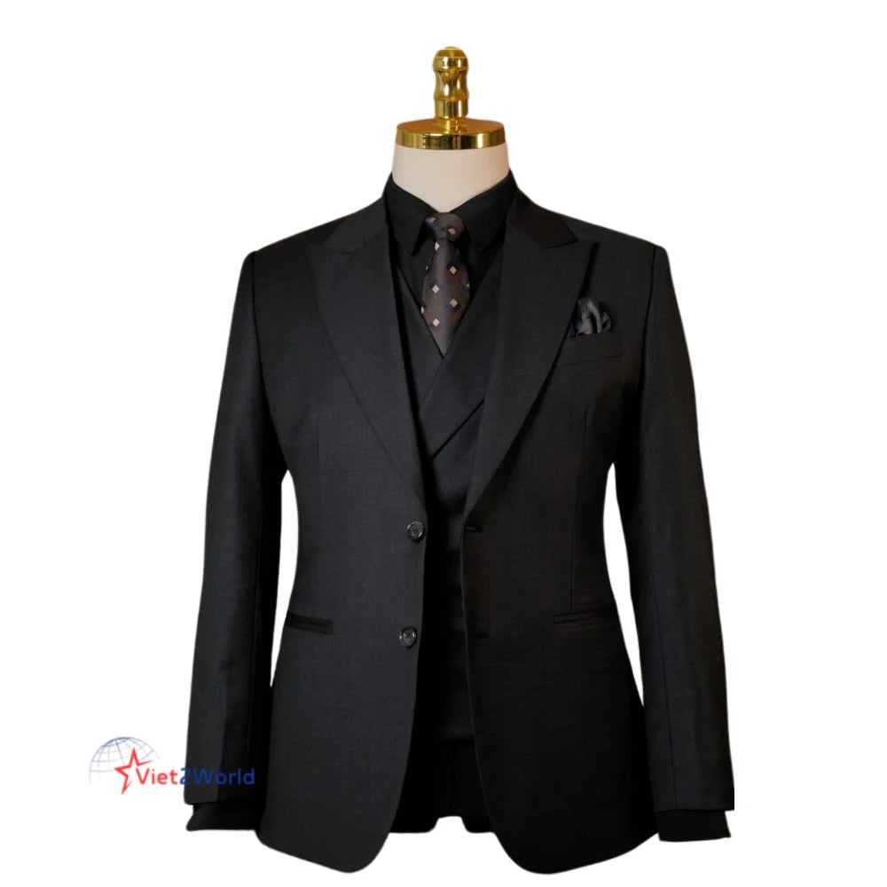High-End Breathable Anti-static Windproof Men's Business Casual Suit Single-Breasted Formal Blazer Vest Pant Custom Made 100%