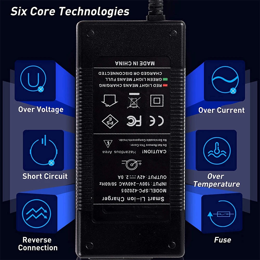 42V 2A Charger for Isinwheel S9 Pro S9 Max, I9/I9 Pro/1S, GXL V2, Apex XL, Rival, XR Elite, Vibe & Nova Pro, Glide Pro