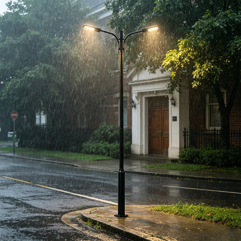 Street Light Pole, Street Lamp Post with Small Wood and Base, Weatherproof, External Lighting, Split Street Lamp Post Suitable for Outdoor Street