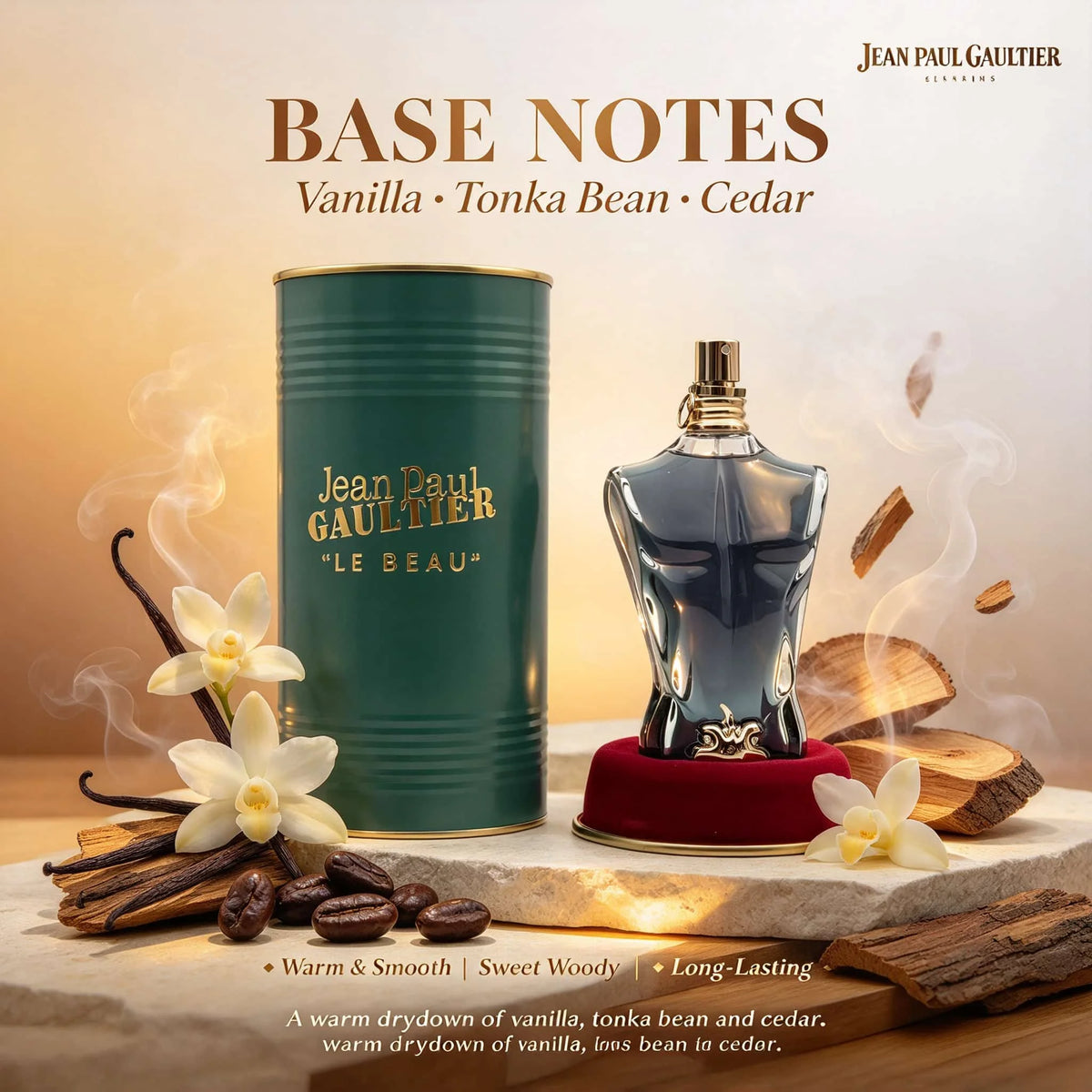 Jean Paul Gaultier Le Beau Eau De Toilette 4.2 oz 125ml | Fresh and Fragrant Wood with Bergamot, Coconut Wood, and Lingxiang Beans | Long Lasting Fragrance for 6-8 Hours, Tropical Milk Sensation, Sunny Vitality | Daily Commut