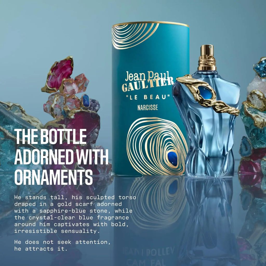 Jean Paul Gaultier Le Beau Narcisse Eau De Parfum Spray – Addictive Amber Musk & Tonka Bean Scent, Bergamot, Long-Lasting Designer Fragrance, Perfect Gift, 4.2 Fl oz / 125 ml