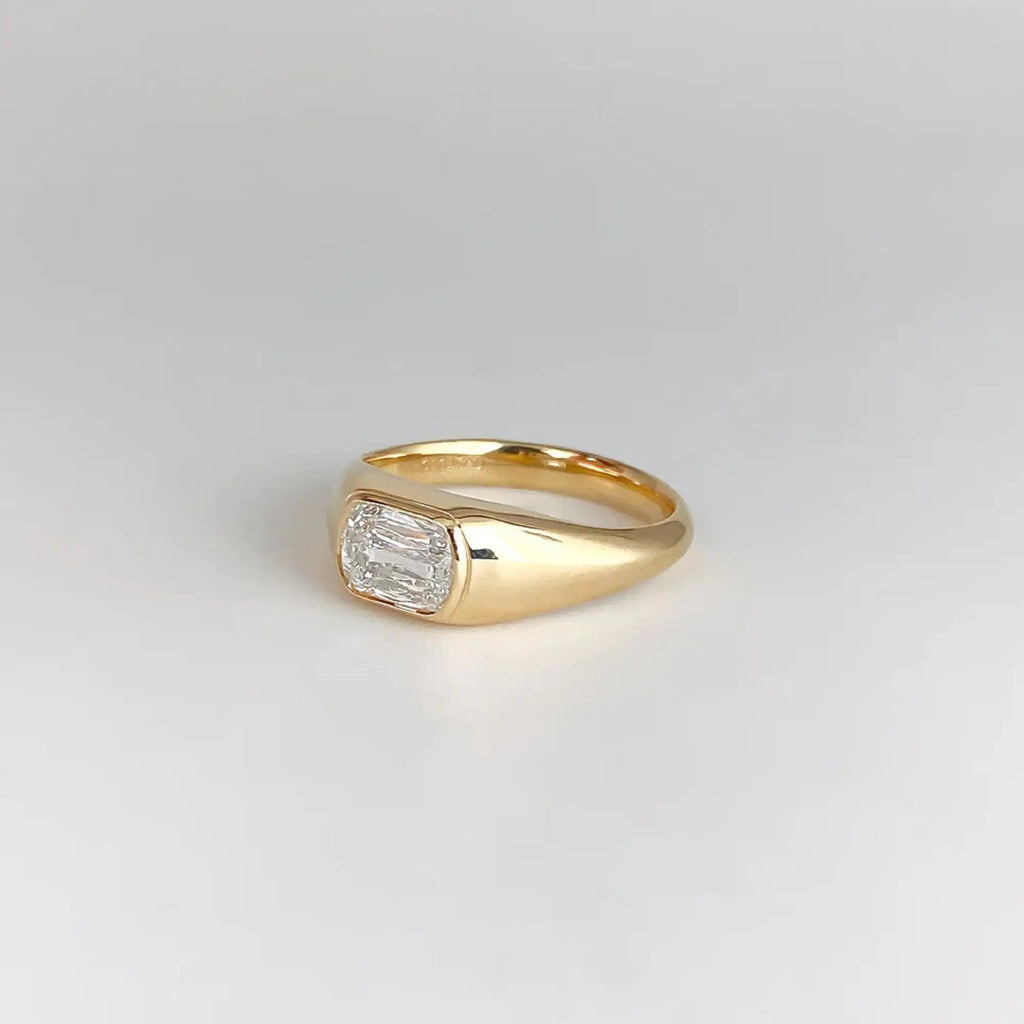 Vintage Style Cushion Cut Moissanite Diamond Solitaire Engagement Ring Bezel Set for Bridal or Anniversary Gift Gemstone Rings