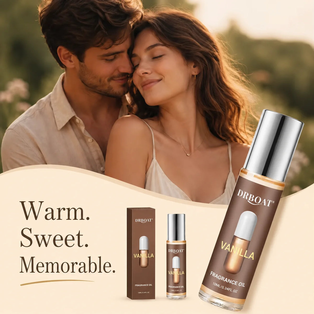 10ML Vanilla Roll-On Pheromone Oil - Portable Fragrance Oil, Sweet Vanilla Milk Gourmand Scent Eau De Toilette for Dating