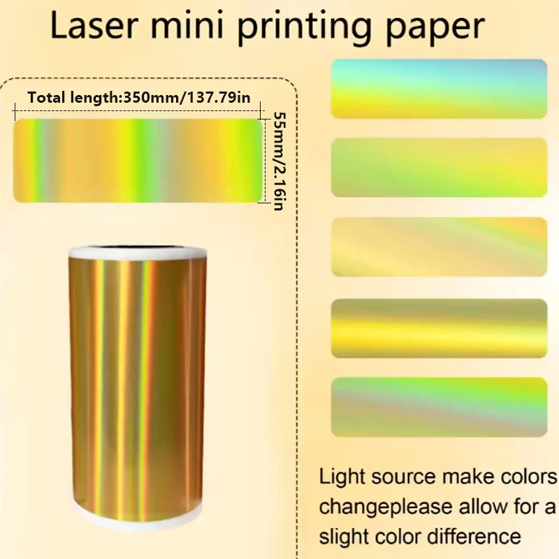 Thermal Printer Papers 57mm Self-adhesive Thermal Papers HD Color Label Printers for Inkless Mini Portable Printer