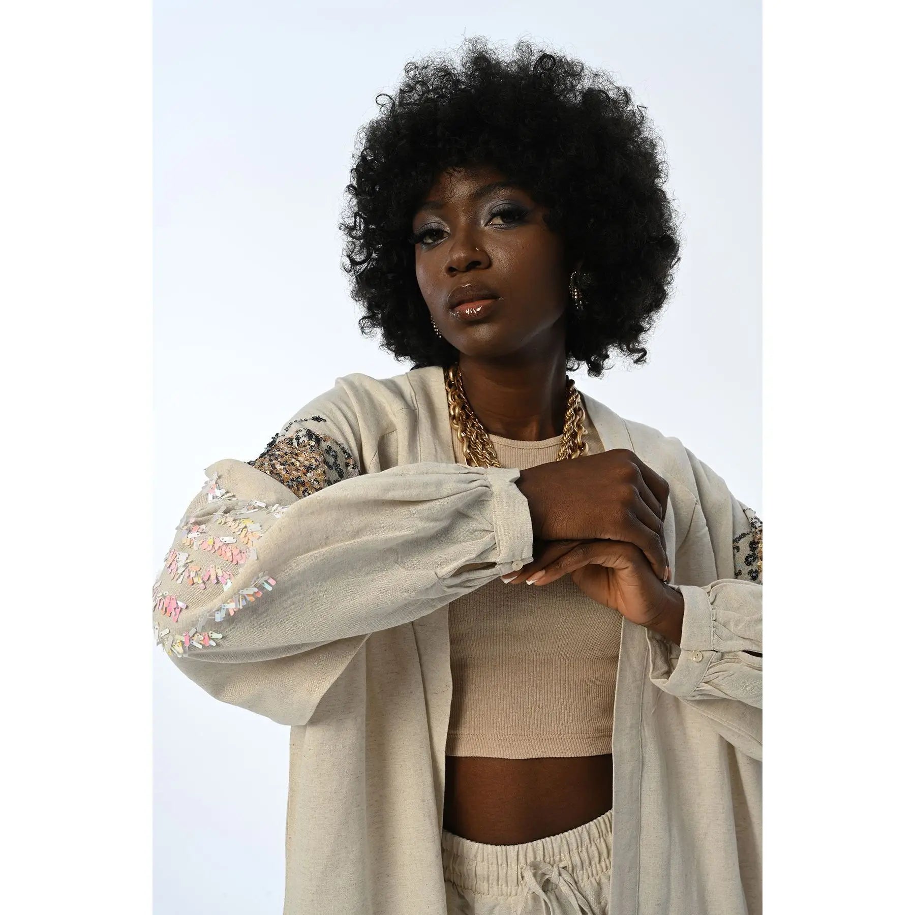 Butterfly Embroidered Women's Oversize Kimono Jacket