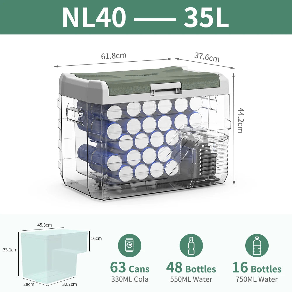 Alpicool NL 25L 35L 45L Car Refrigerator 12V Compressor Fridge Freezer 12/24V DC 100-240V AC Portable Cooler for Camping Travel