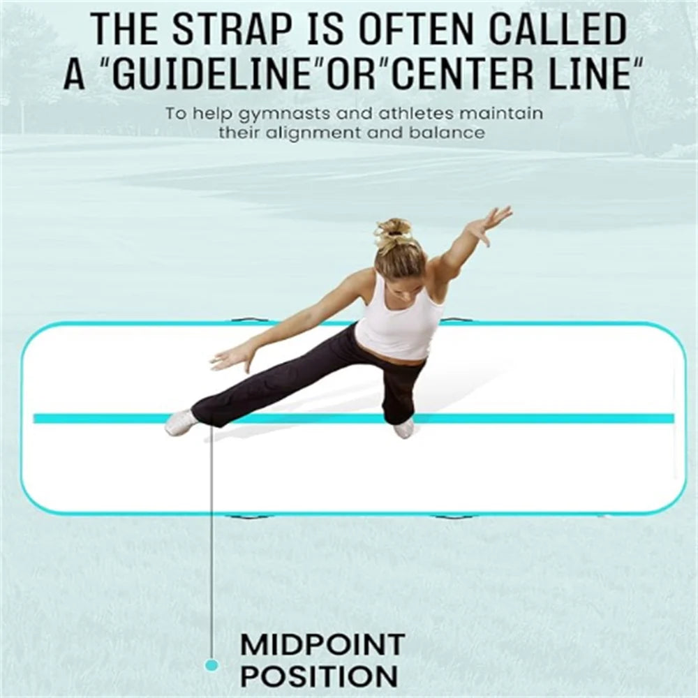 Gymnastics inflatable mat (with air pump) is suitable for home gymnastics training, water sports, and inflatable yoga.