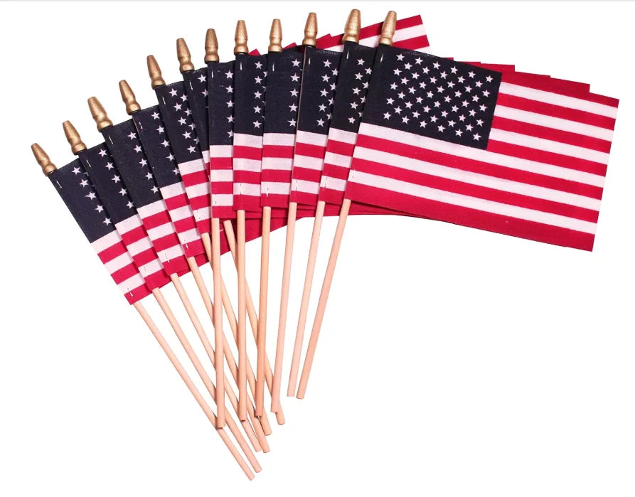 Durable 5m Telescopic Pole Digital Printing Waterproof Quick-Dry Eco-Friendly Hand Waving Flags Made Polyester Silk Plastic