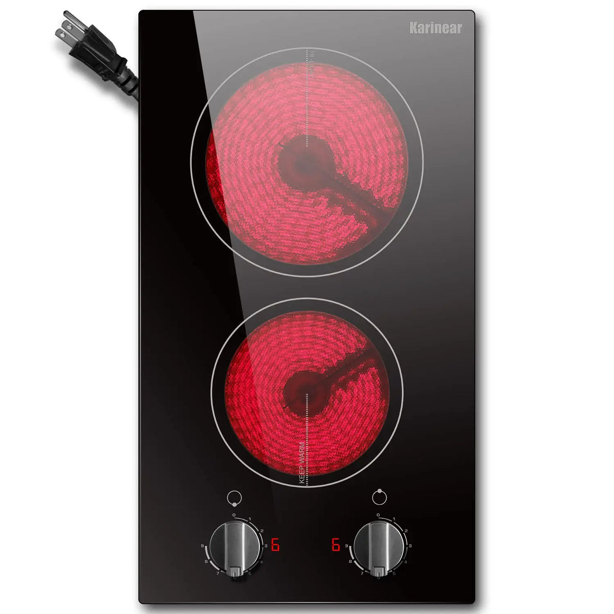 Karinear Portable Electric Cooktop, Electric Stove Single Burner Ceramic Cooktop with Touch Control, Child Safety Lock, Timer, Residual Heat Indicator, Overheat Protection, 1800W 110V Infrared Burner | Ceramic Cooktop, Sensor