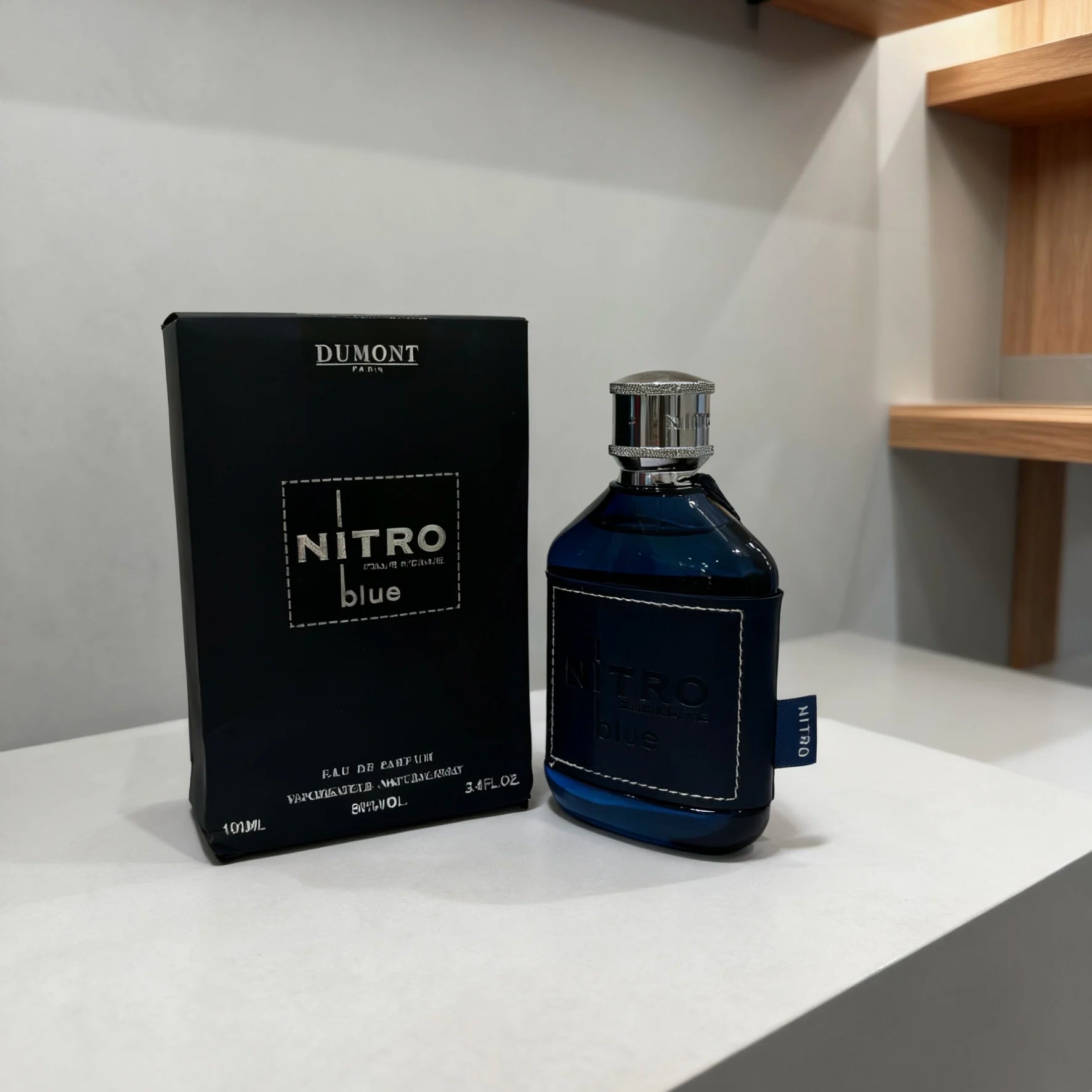 Dumont Nitro Blue Eau De Parfum - Uplifting Floral & Woody Fragrance - 3.4 Fl Oz