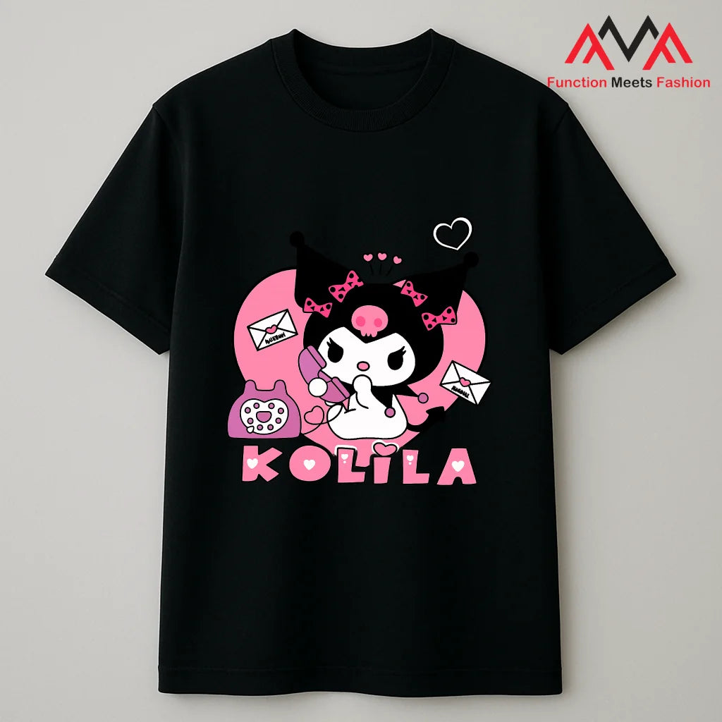 Custom Black Cotton Front Short Sleeve Casual T-Shirt Print Unisex OEM ODM Factory Supply