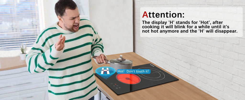 Karinear Portable Electric Cooktop, Electric Stove Single Burner Ceramic Cooktop with Touch Control, Child Safety Lock, Timer, Residual Heat Indicator, Overheat Protection, 1800W 110V Infrared Burner | Ceramic Cooktop, Sensor