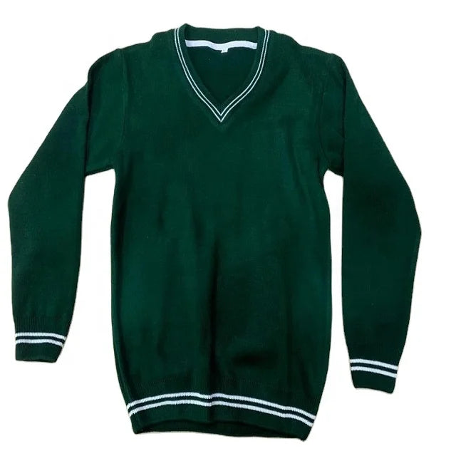 Factory Hot Sale High Quality Custom Logo Unisex Children's Knitted Acrylic Long Sleeve V Neck Comfortable School Uniform