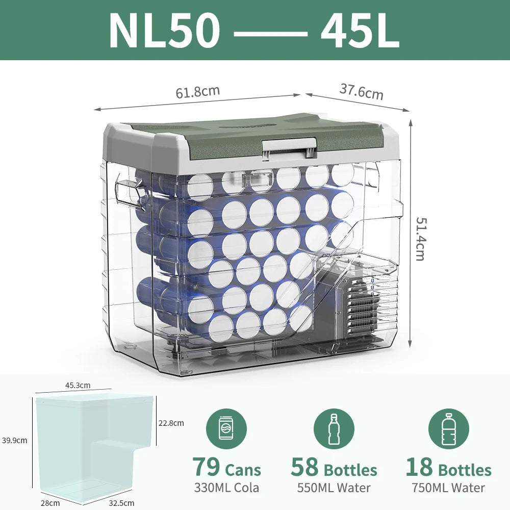 Alpicool NL 25L 35L 45L Car Refrigerator 12V Compressor Fridge Freezer 12/24V DC 100-240V AC Portable Cooler for Camping Travel