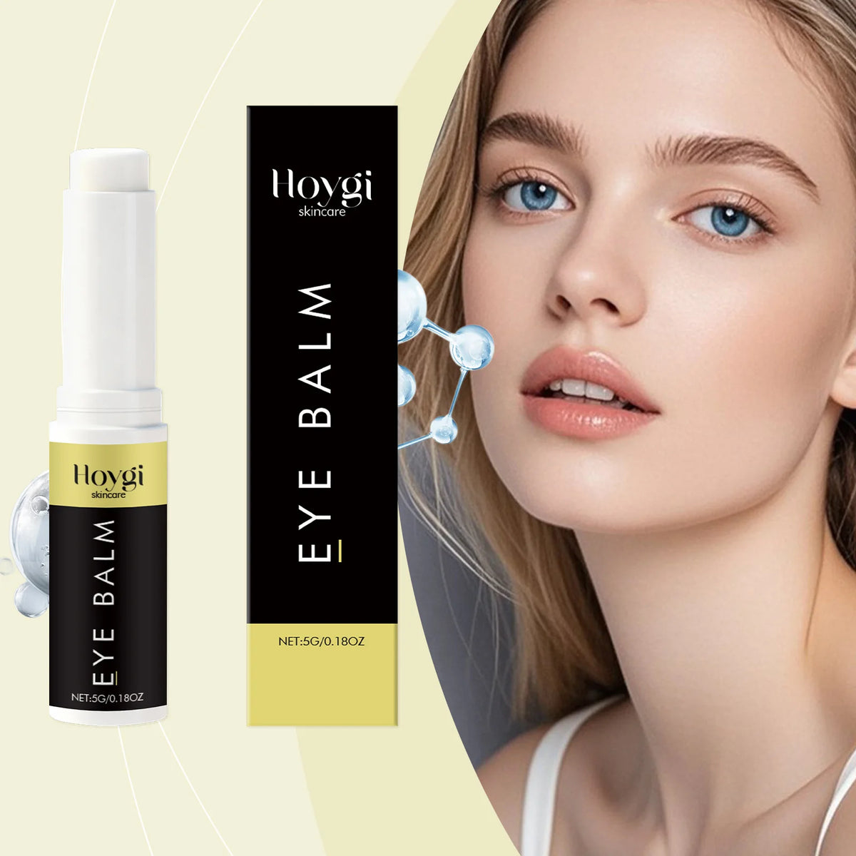 Hoygi 5G Eye Cream Stick - Nourishing and Moisturizing Smooth and Delicate Eye Area Skin for Daily Care - Massage Eye Cream