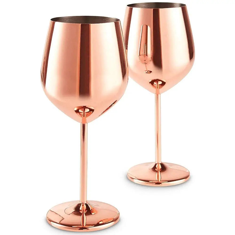 Bulk Order Vintage Style Stainless Steel Lightweight Shatterproof Wine Glass Goblet Wedding Camping for Cocktails Banquets