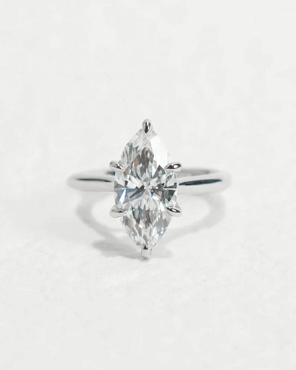 925 Sterling Silver Marquise Cut Solitaire Diamond Ring with Original Moissanite Diamond Fine Jewelry Gift for Women