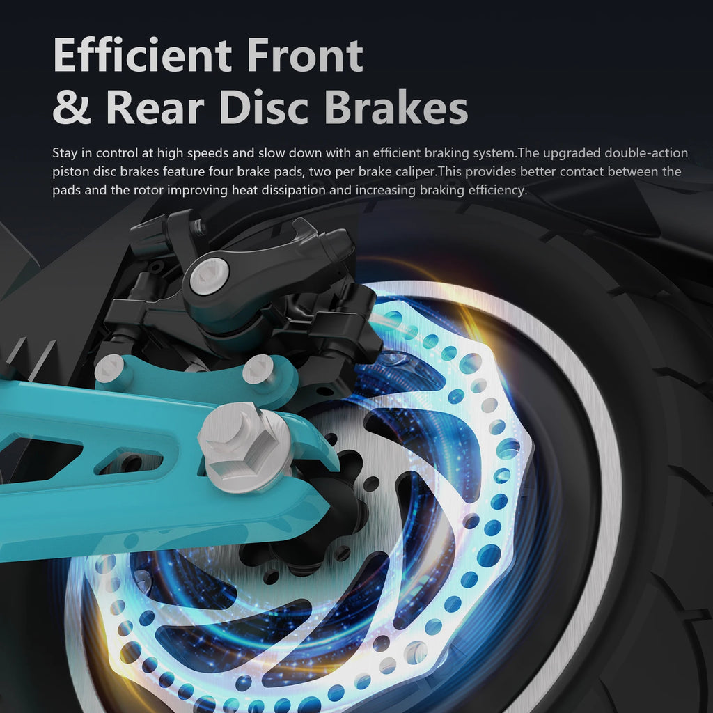 DT10 Adult Electric Scooter 1400W Peak Motor 50km/h Max Speed 48V16Ah 18650 Battery 50km Long Range Dual Disc Brakes Shock Suspension Absorbers System 330LB Maximum Load 10inch All-Terrain Tires NFC Unlocking Smart Display Fo
