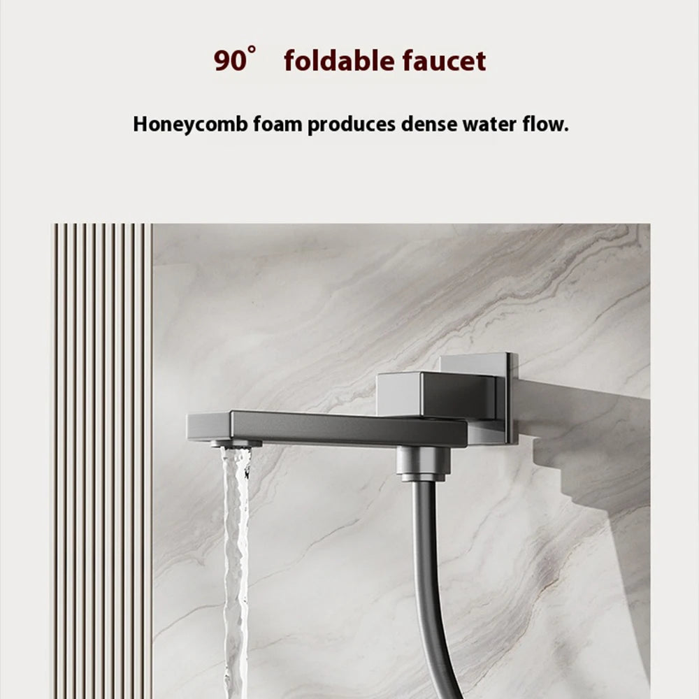 630×330mm Ceiling Thermostatic Shower System Concealed Brass Rainfall Waterfall 4 Function Digital Display Anti-Scald Bathroom S