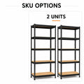 27.6'W X 60'H 5-Tier Garage Shelving Unit, 2200 LBS Heavy Duty Storage Shelves, Metal Rack with MDF Board, Screw Assembly Adjustable Utility Organizer for Basement Pantry Kitchen Laundry Closet, 440 LBS Load Per Shelf, 1 or 2