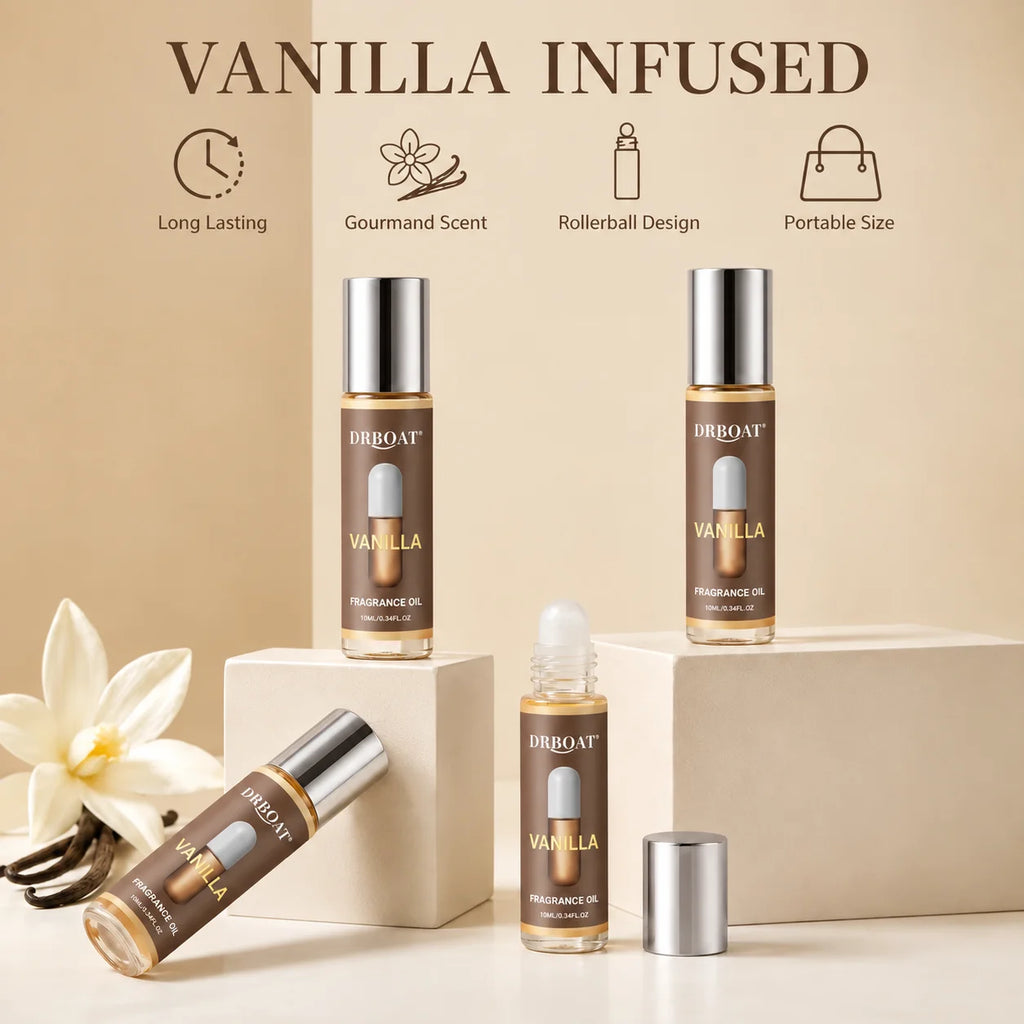 10ML Vanilla Roll-On Pheromone Oil - Portable Fragrance Oil, Sweet Vanilla Milk Gourmand Scent Eau De Toilette for Dating