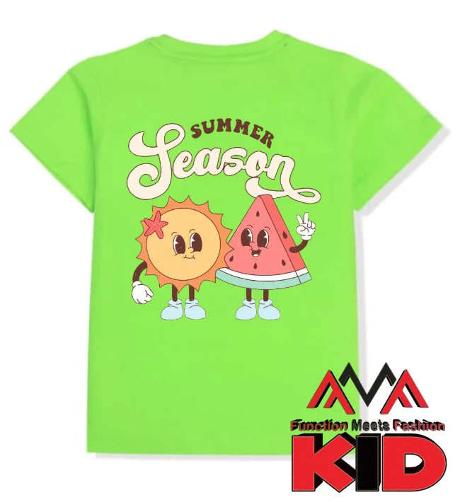 Short sleeve Front Printed (Graphic Print) Beachwear 100% polyester Lime Green T-Shirt Short Printed Casual / Streetwear